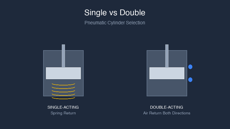 Single vs Double Acting Pneumatic Cylinders